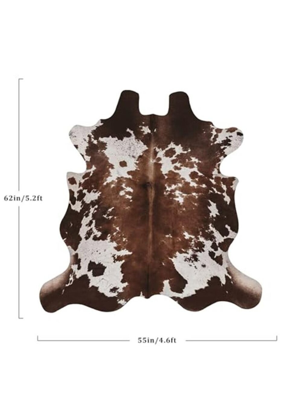 Cow Hide Faux Cowhide Rug: Cow Print Rug for Living Room Bedroom 4.6x5.2 Feet - Picture 2 of 7